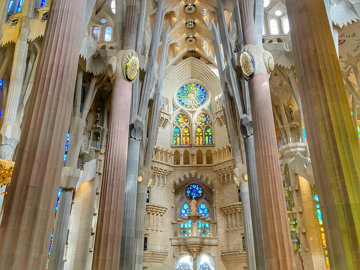 Sagrada Família interior stained glass light
